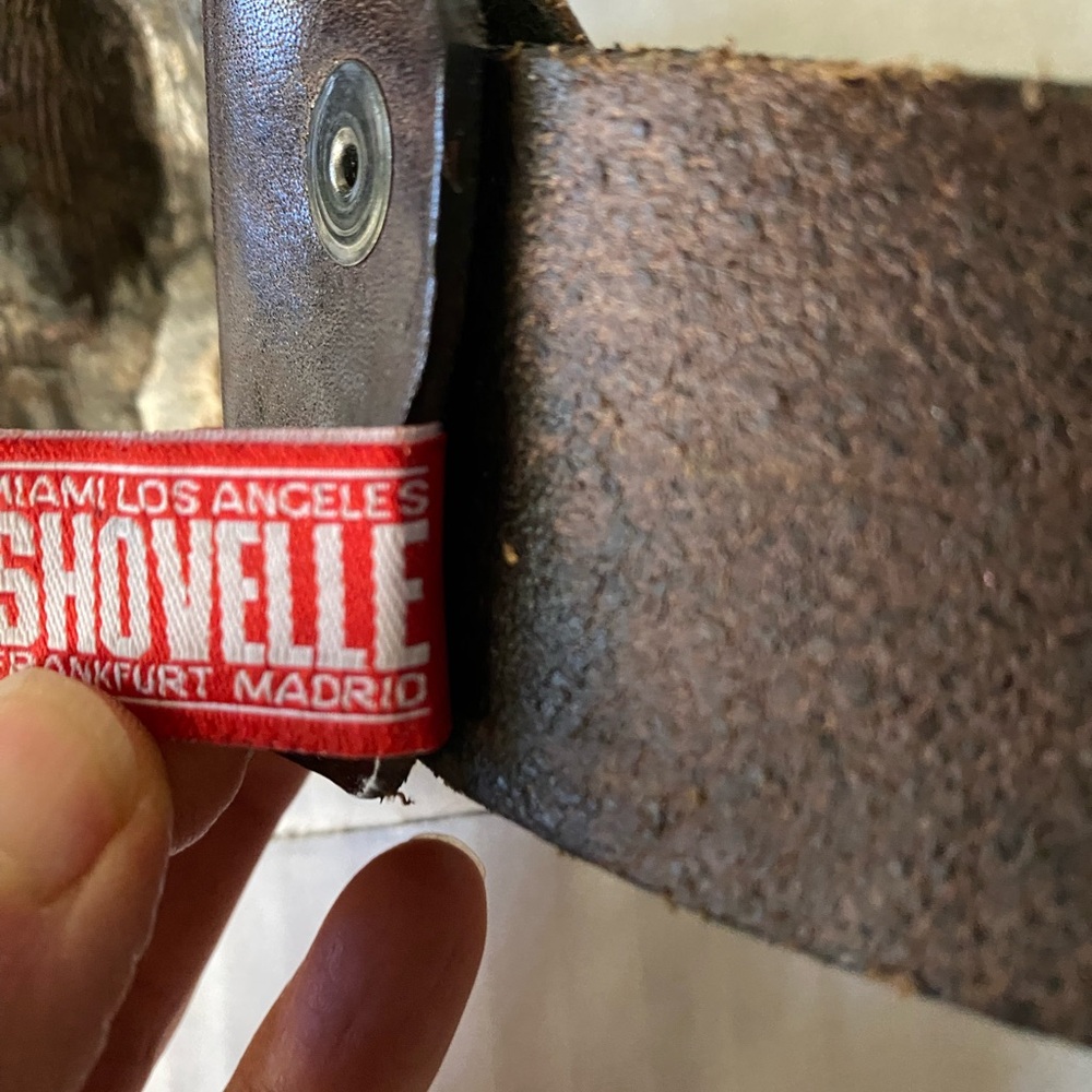 VINTAGE Silver Metal Lion's Head Belt Buckle with Belt Size 34 - Picture 12 of 16